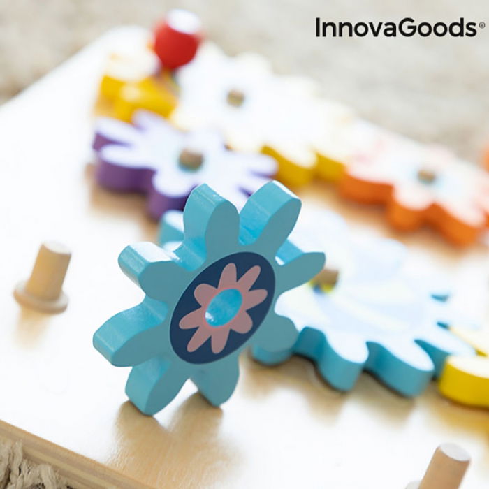 Joc din lemn educativ Roti dintate Engenius, 12 piese [4]