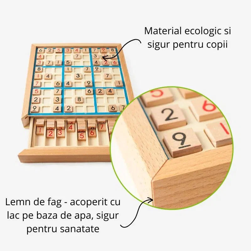 Joc logic Sudoku din lemn [10]