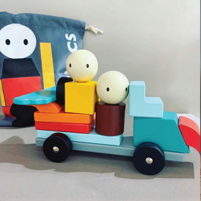 Joc magnetic din lemn Racing, 14 piese [1]