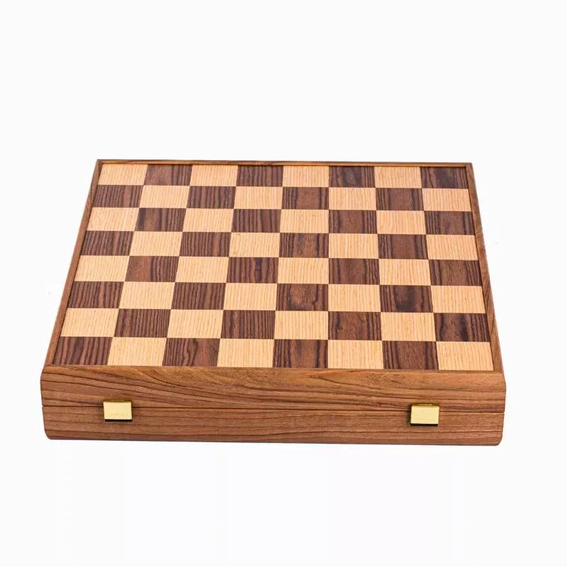 Joc Sah Staunton Dama de Walnut caseta 50x50cm tabla si piese din lemn [10]