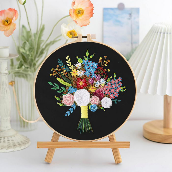 Kit Broderie DIY, Buchet de Flori, Contrast [2]