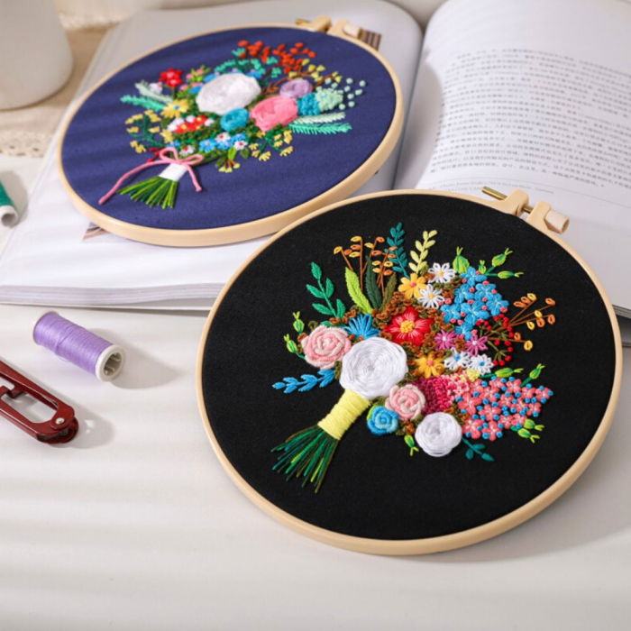 Kit Broderie DIY, Buchet de Flori, Contrast [5]