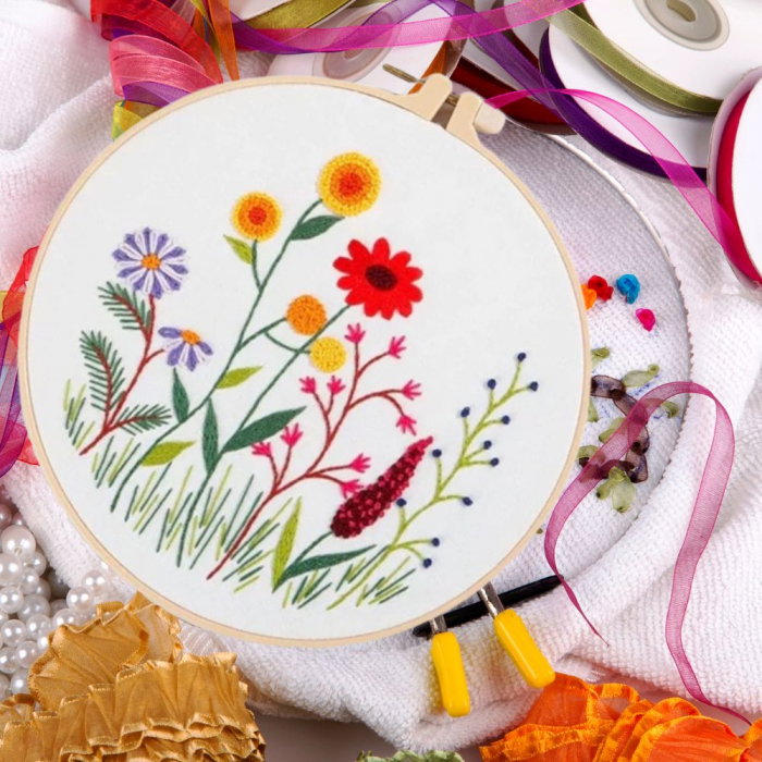 Kit Broderie DIY, cu flori de vara [4]