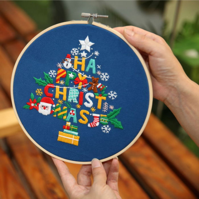 Kit Broderie DIY de Craciun, Brad Happy Christmas [8]