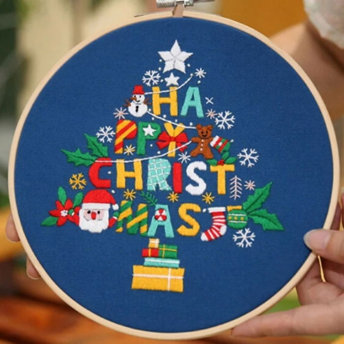 Kit Broderie DIY de Craciun, Brad Happy Christmas [9]