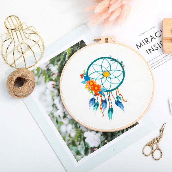 Kit Broderie DIY, Dreamcatcher, alb [2]