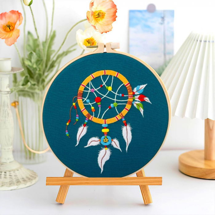 Kit Broderie DIY, Dreamcatcher, albastru [1]