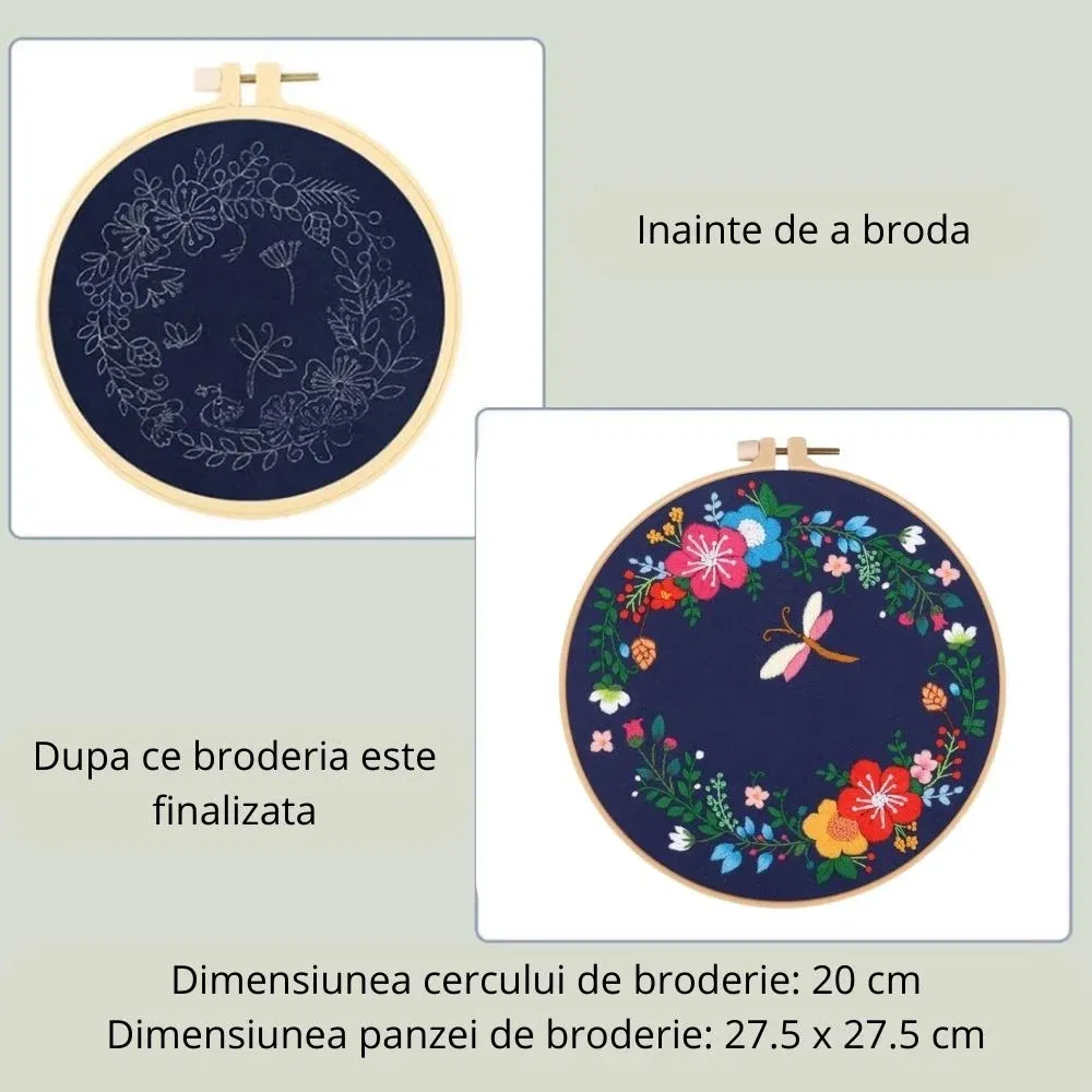 Kit Broderie DIY, Fluture. Si flori [8]