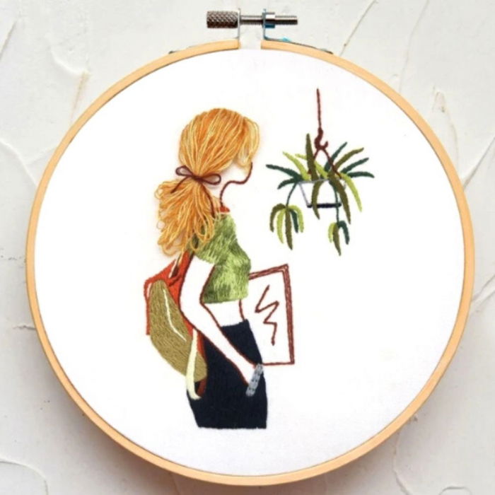 Kit Broderie DIY, Silhouette, Fata blonda [4]