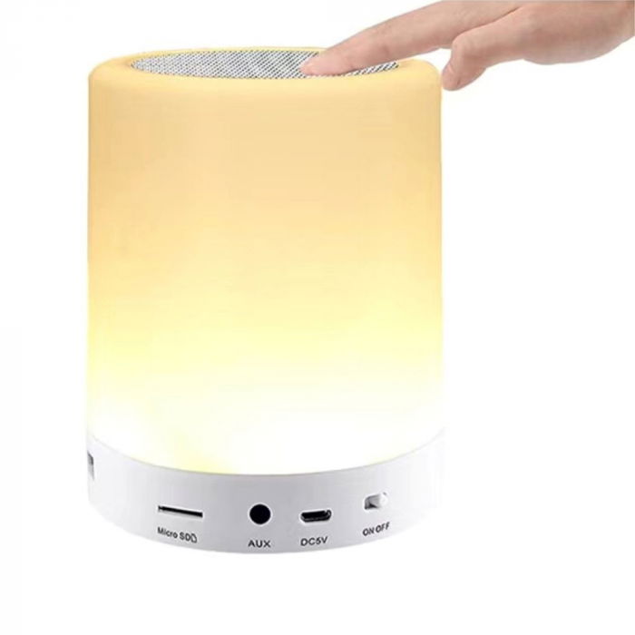 Lampa de veghe smart LED music player mai multe culori touch control handsfree [8]