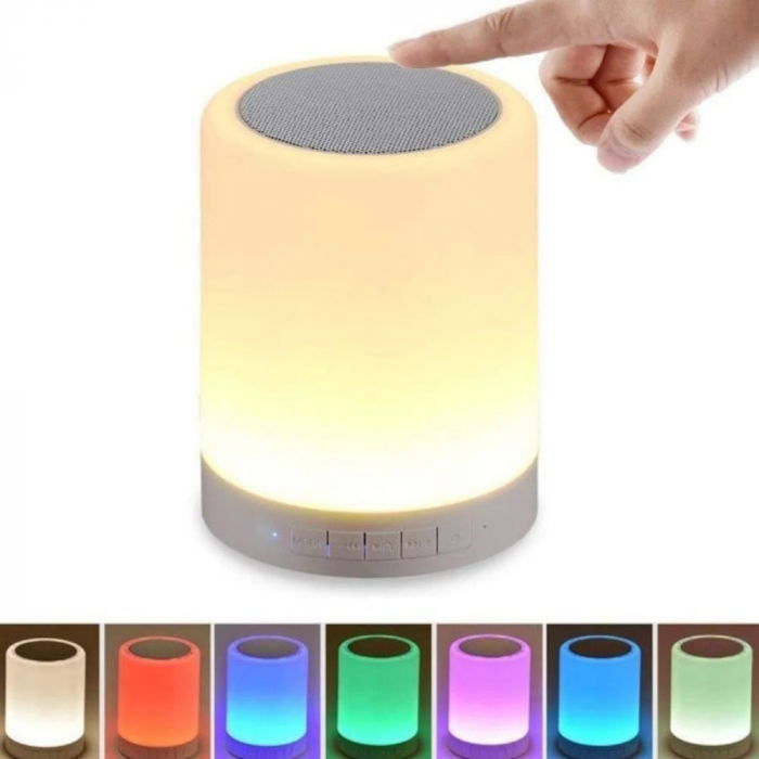 Lampa de veghe smart LED music player mai multe culori touch control handsfree [7]