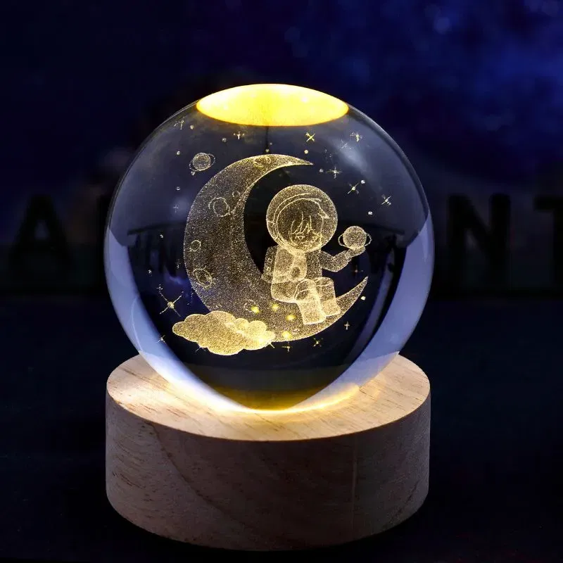 Lampa Glob de Cristal Astronaut pe Luna [1]