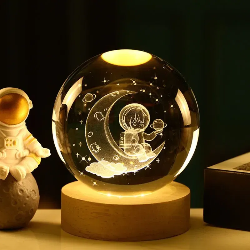 Lampa Glob de Cristal Astronaut pe Luna [6]
