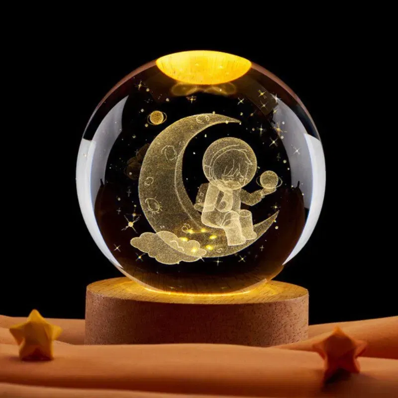 Lampa Glob de Cristal Astronaut pe Luna [5]