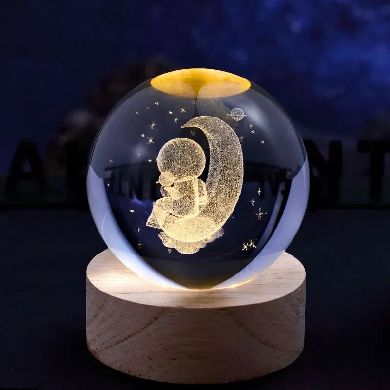 Lampa Glob de Cristal Astronaut pe Luna [2]