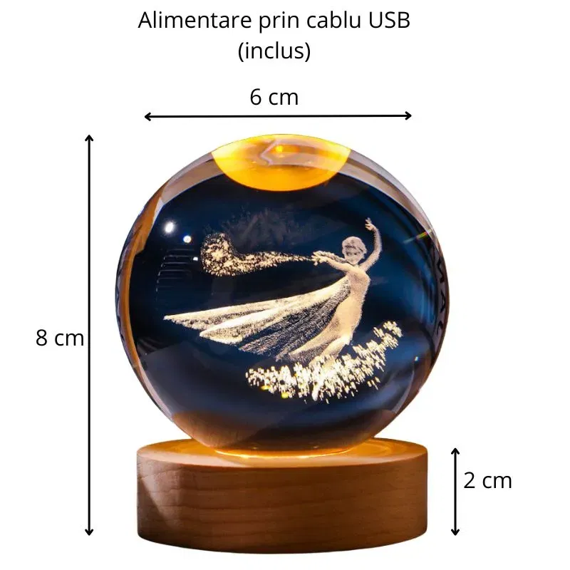 Lampa Glob de Cristal Zana Dansatoare [5]