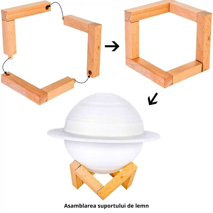 Lampa LED 3D, Saturn XL, 15cm, Steaua lui Ninib [12]