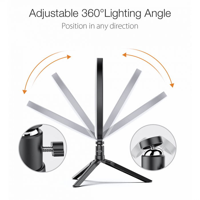 Lampa LED Make up Profesionala BlitzWof BW-SL5 RGB, 120 Leduri, 10 culori, trepied [7]