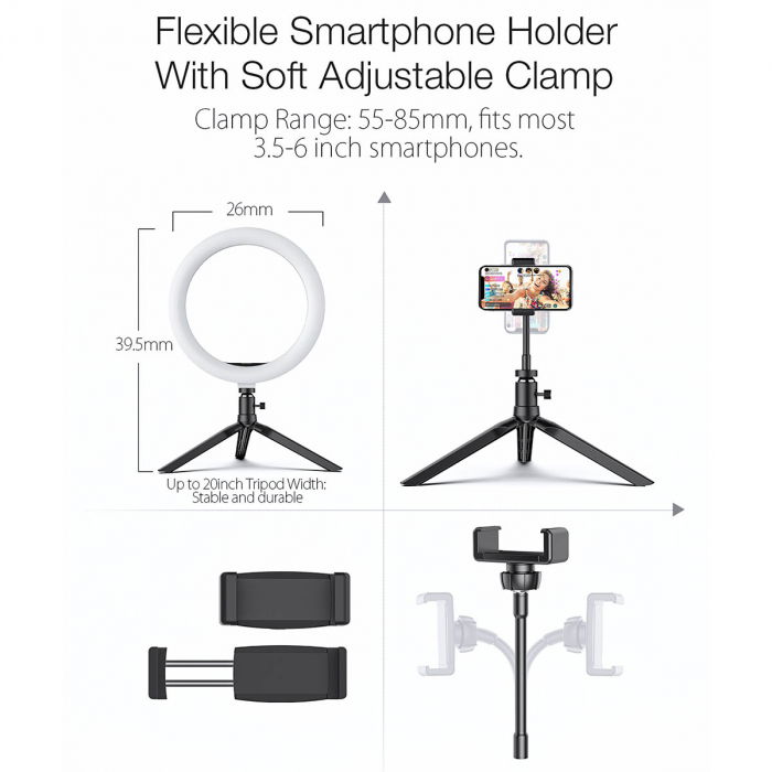 Lampa LED Make up Profesionala BlitzWof BW-SL5 RGB, 120 Leduri, 10 culori, trepied [8]