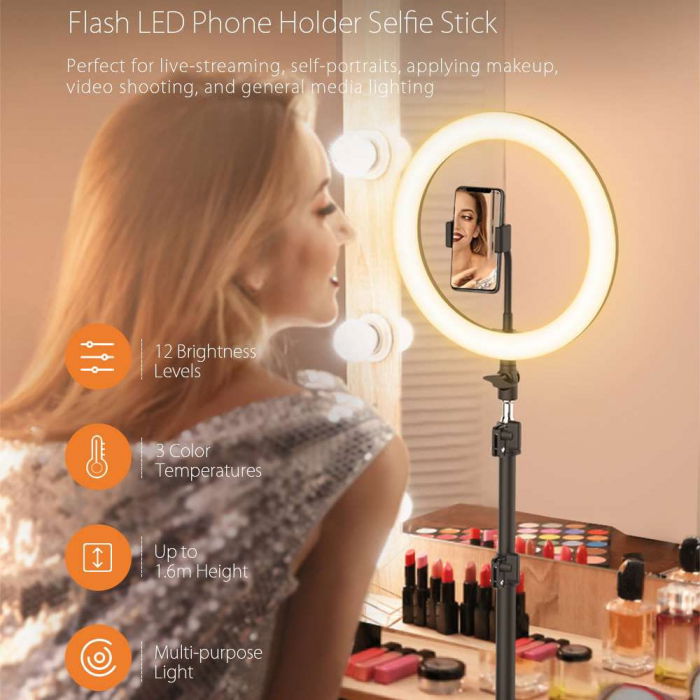 Lampa led makeup profesionala, Ring Light cu 120 leduri lumina rece si calda [3]