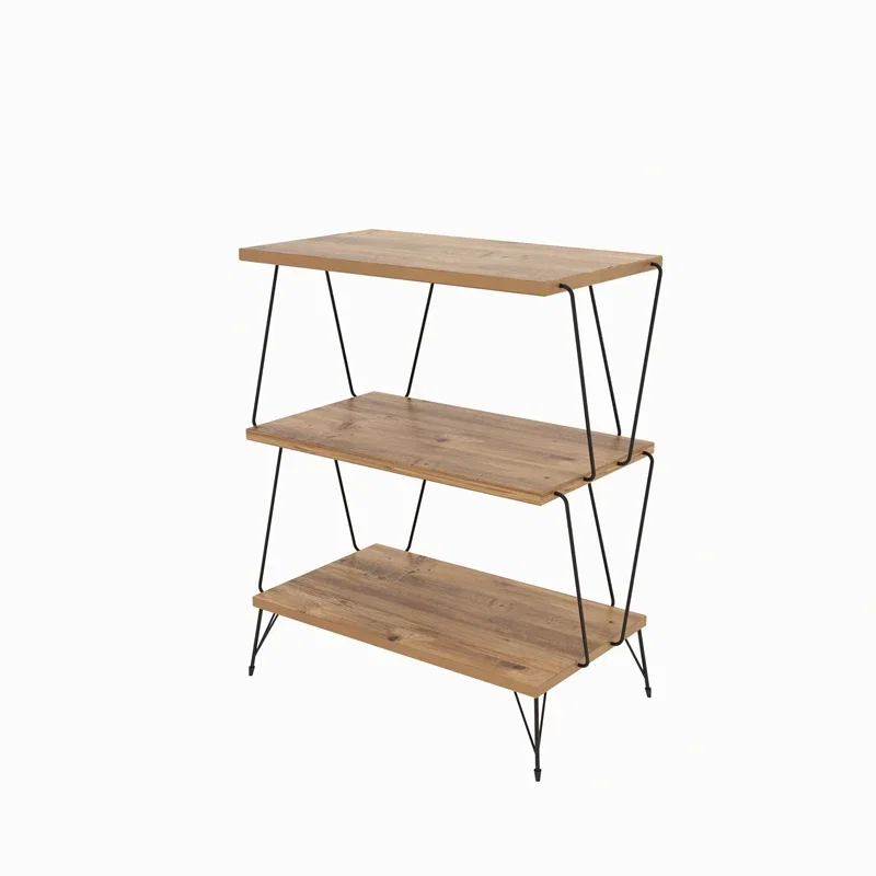 Lazandos Pin, Masuta multifunctionala din lemn cu rafturi, design modern [5]