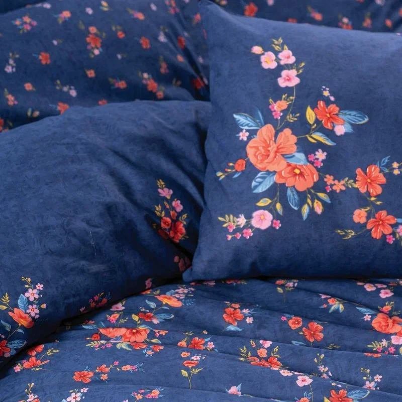 Lenjerie bumbac ranforce Emery - Bleumarin, 200x220 cm, 2 fete de perna, cearsaf [2]