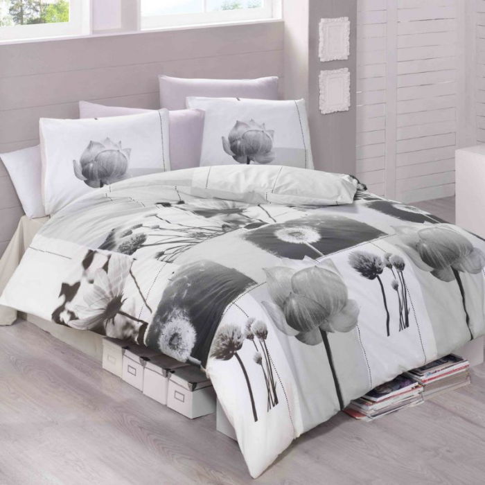 Lenjerie eleganta bumbac ranforce Florence - Alb, 200x220 cm, 2 fete de perna [1]