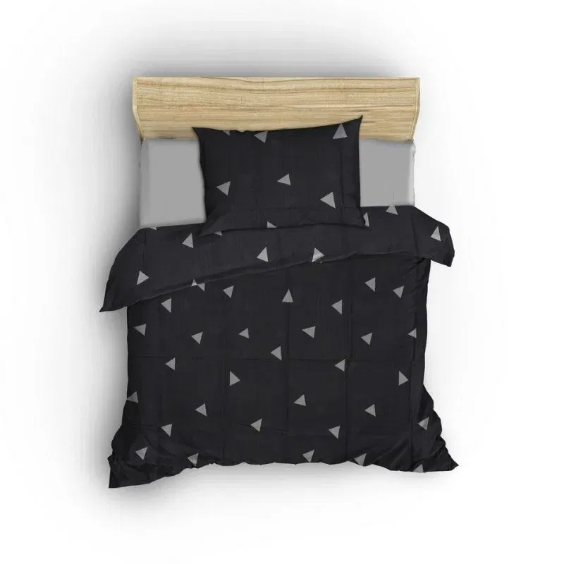 Lenjerie pat dublu, gri, 200x220 cm, doua huse de perna, cearsaf 220x240 cm [2]