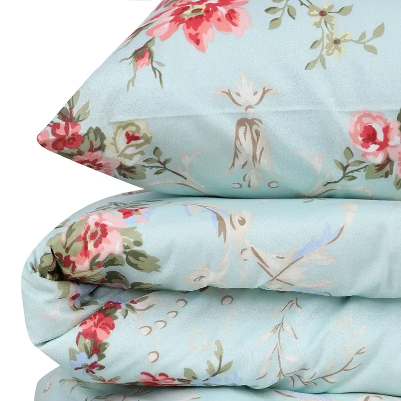 Lenjerie pat dublu, model floral, 200x220 cm, doua huse de perna [4]