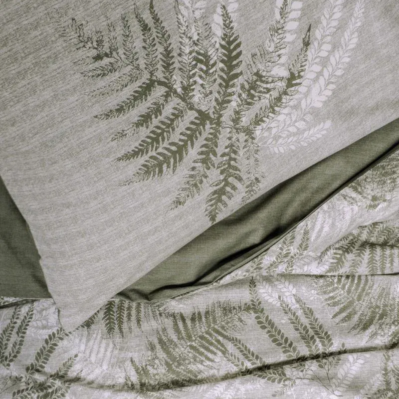 Lenjerie pat ranforce Frond - Kaki, 160x220 cm, 2 fete de perna [3]