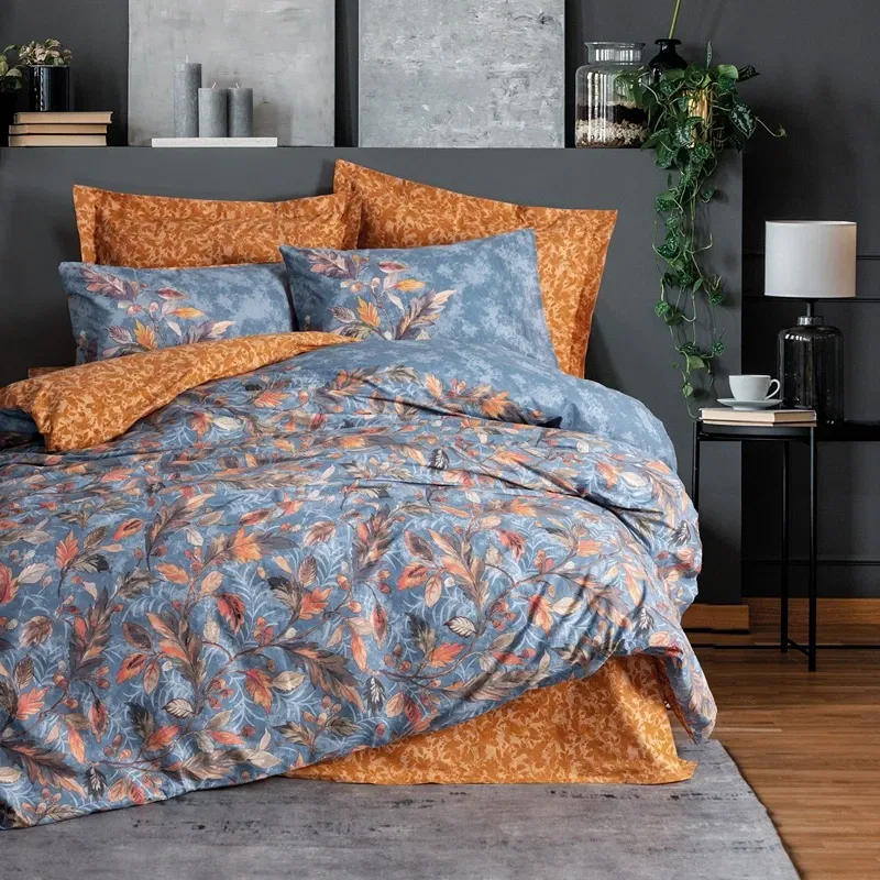 Lenjerie pat single, bumbac ranforce, design elegant, 160x220 cm, o husa de perna [1]