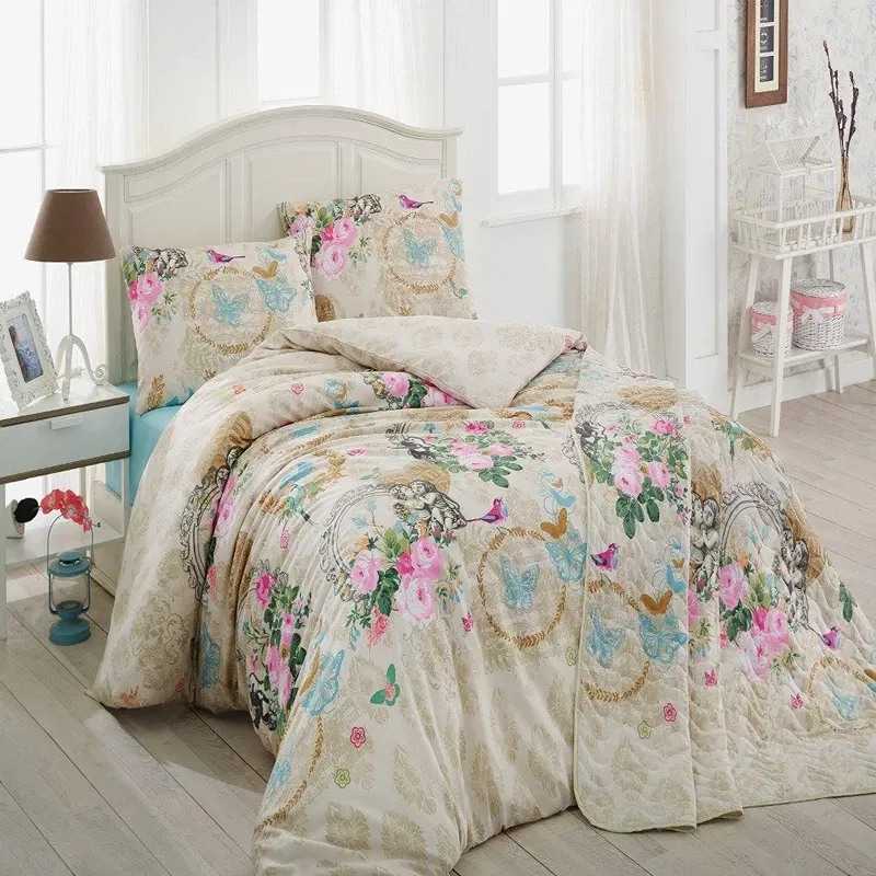 Lenjerie pat single, model elegant, 160x220 cm, o husa de perna [1]