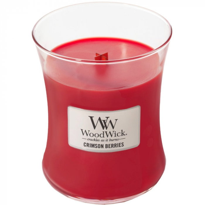LUMANARE PARFUMATA WOODWICK CRIMSON BERRIES BORCAN MEDIU [2]