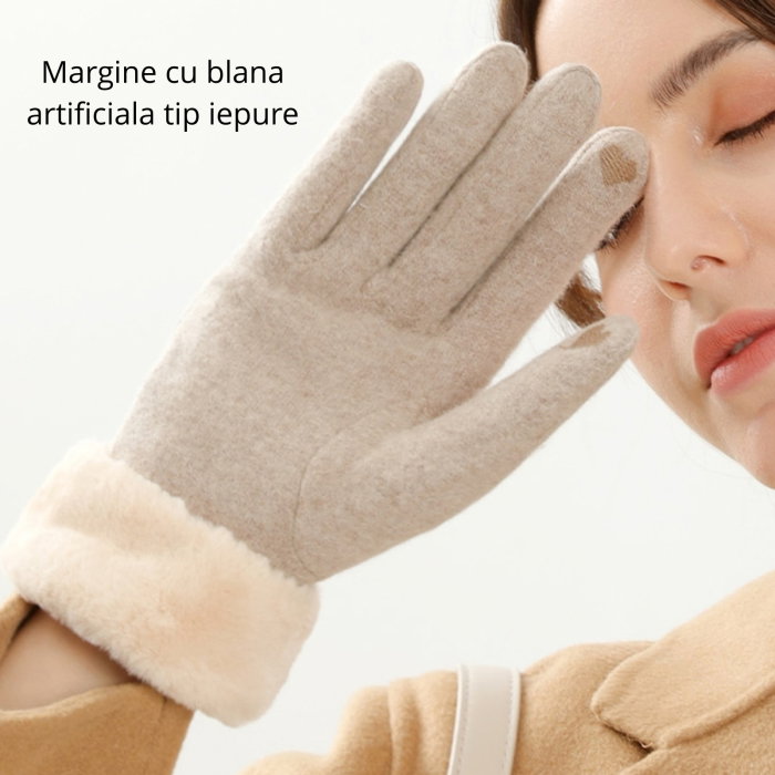 Manusi de dama touchscreen din Casmir 70% si cu blanita [11]
