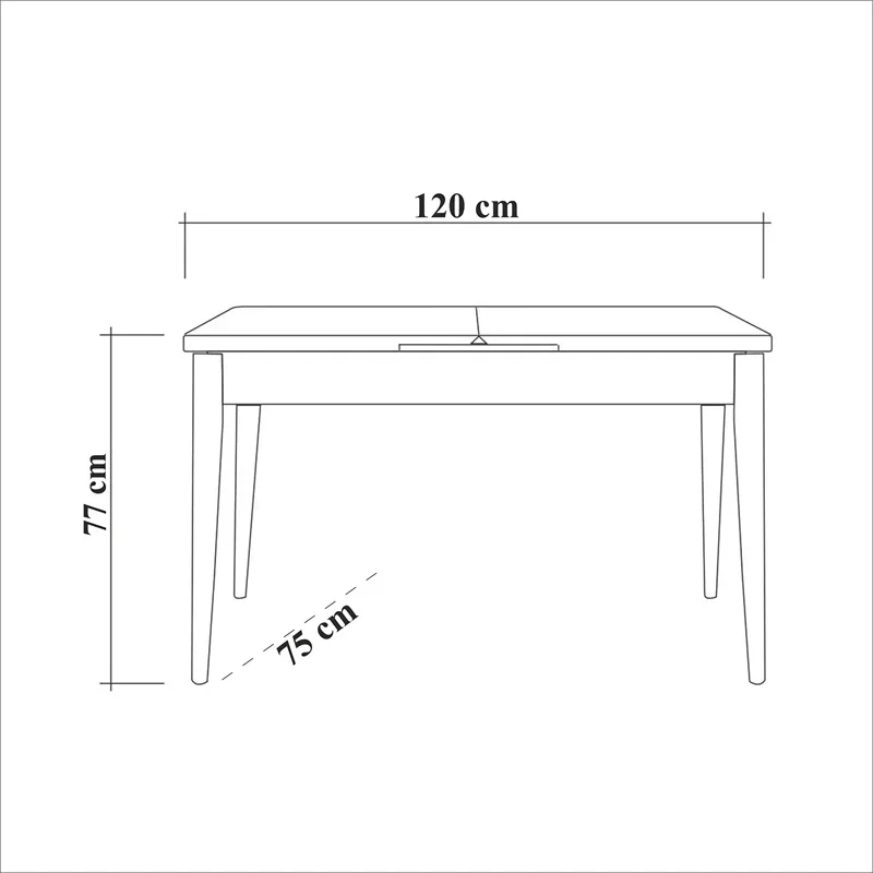 Masa de dining Costa, alba, cu picioare din lemn, 120 cm [4]