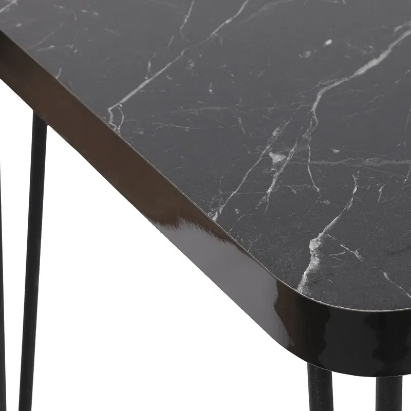 Masa de dining Lagos, neagra, picioare metalice, 120x75 cm [5]