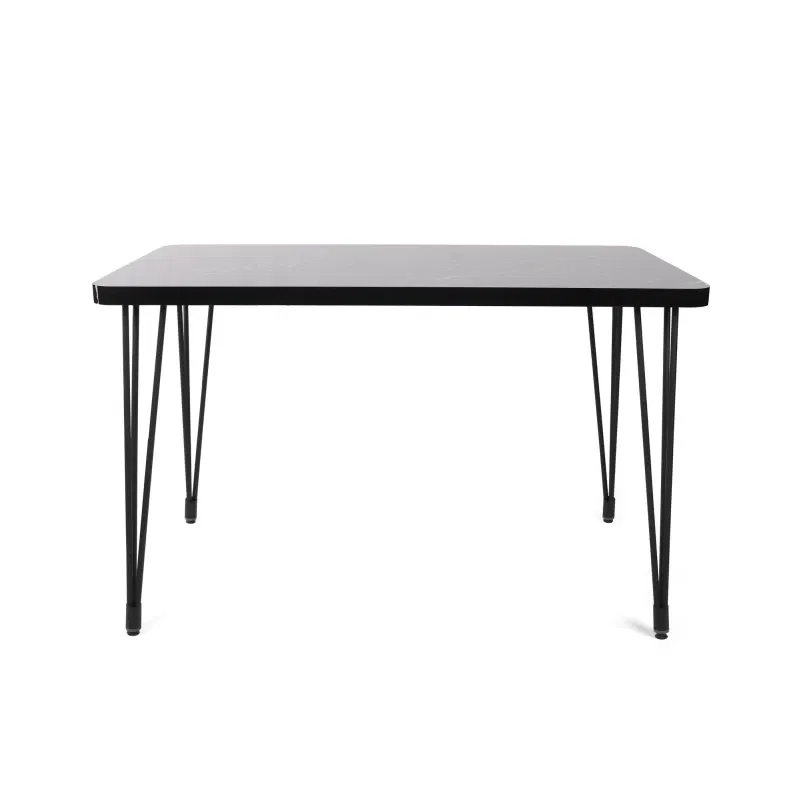 Masa de dining Lagos, neagra, picioare metalice, 120x75 cm [2]