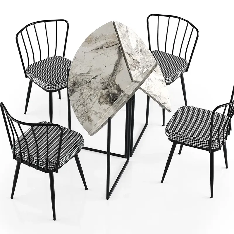 Masa de dining Yaprak, pin atlantic, picioare metalice, 100x72 cm [2]