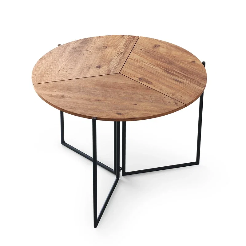 Masa de dining Yaprak, pin atlantic, picioare metalice, 100x72 cm [5]