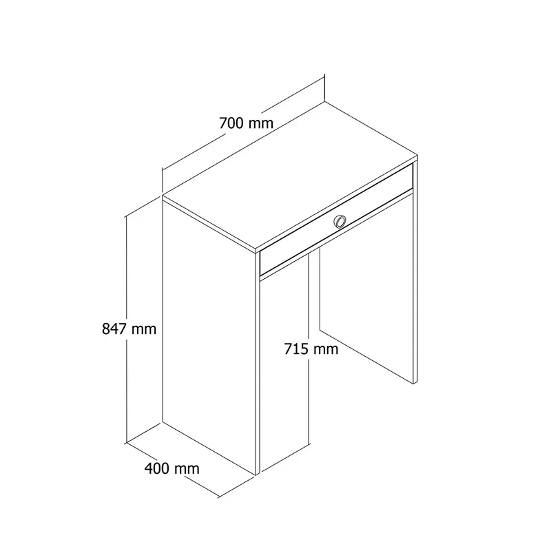 Masa de machiaj alba, cu sertar, design modern, 70 cm [6]
