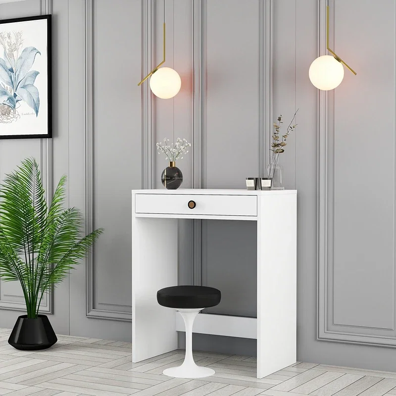 Masa de machiaj alba, cu sertar, design modern, 70 cm [3]