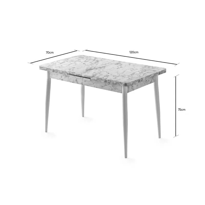 Masa extensibila Ay, multicolor, picioare metalice, 120x75 cm [3]