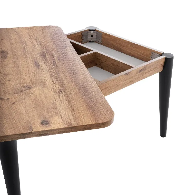 Masa extensibila Dolunay, pin atlantic, picioare metalice, 100x75 cm [9]