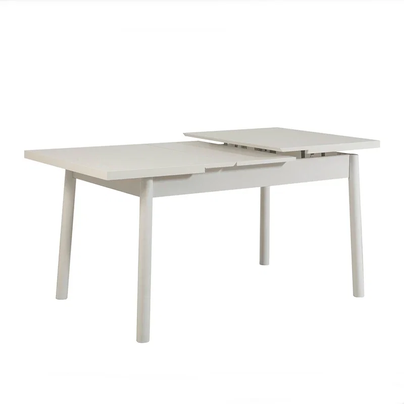 Masa extensibila Santiago, alba, cu picioare din lemn, 120-153 cm [6]
