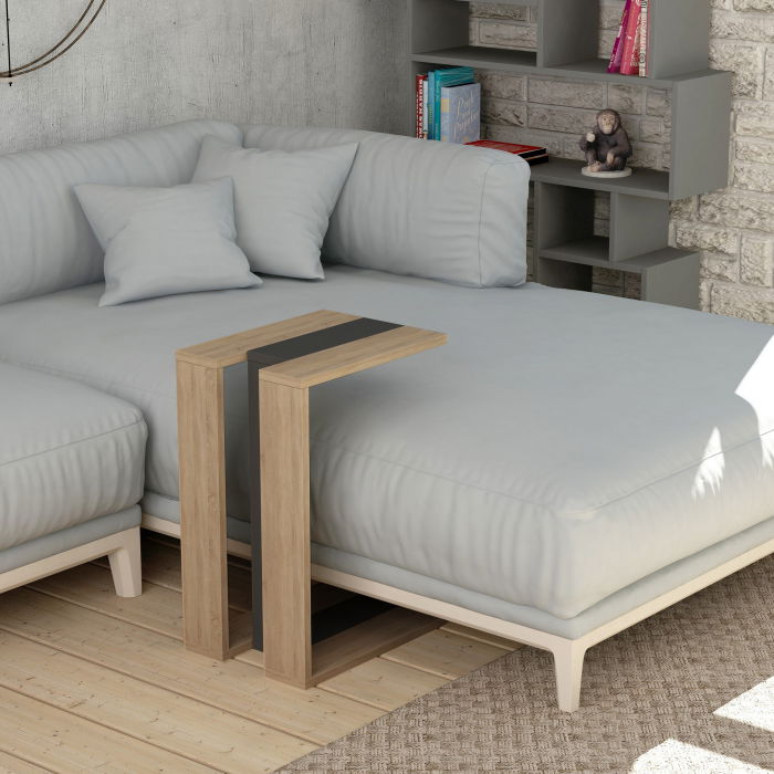 Masa laterala Muju Stejar pentru pat sau canapea, design modern [1]