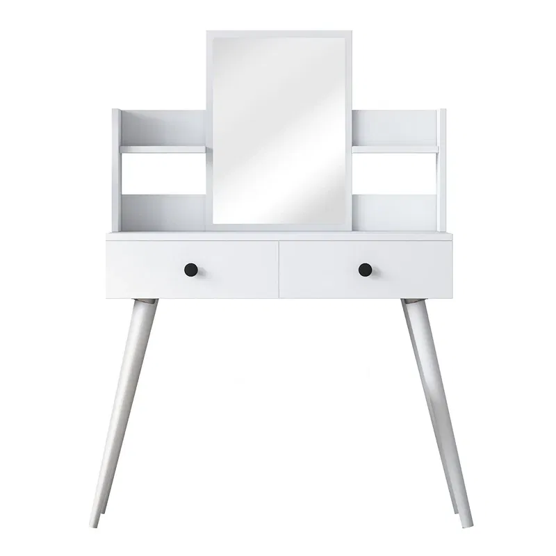 Masa machiaj alba, oglinda integrata si spatiu generos 103x111,8 cm [7]