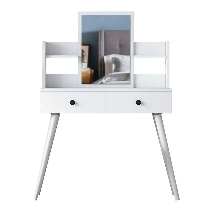 Masa machiaj alba, oglinda integrata si spatiu generos 103x111,8 cm [6]