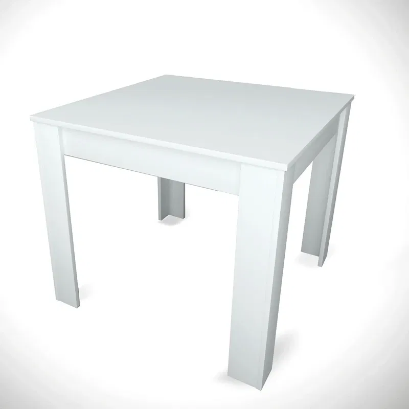 Masa Single 90, alb lucios, 90 cm, design modern pentru dining [5]