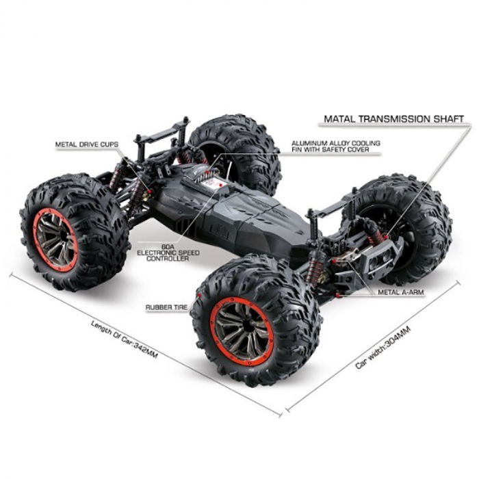 Masina cu Telecomanda Linxtech Sprint 4X4, 48Km/h, Neagra [4]