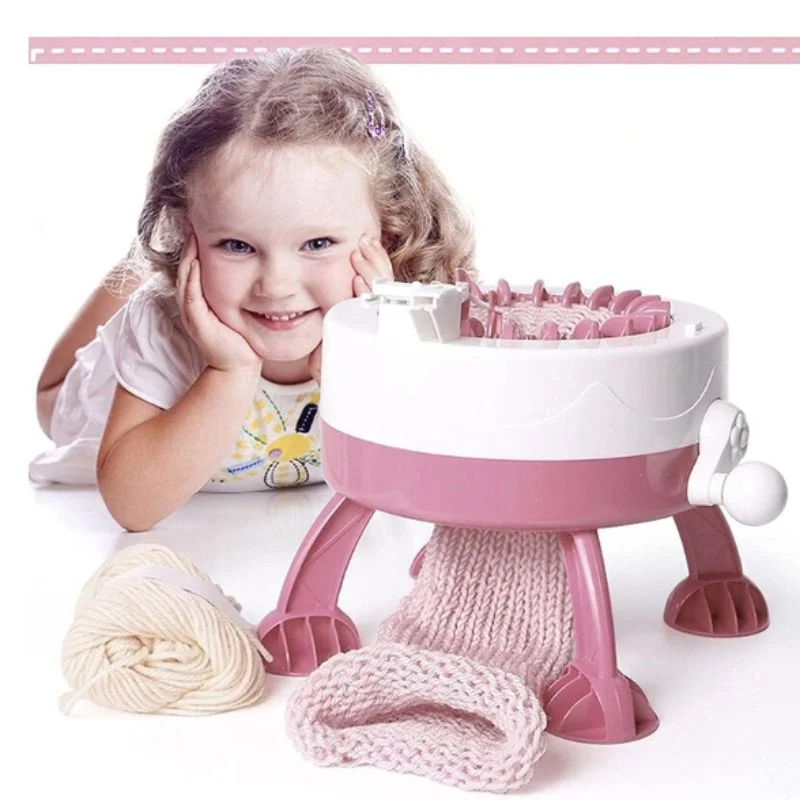 Masina de tricotat DIY, manuala, cu ace si fire incluse [5]